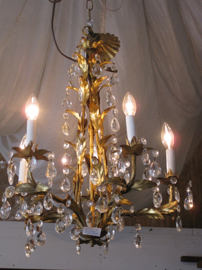 One of the chandeliers at Laurie's Trunk